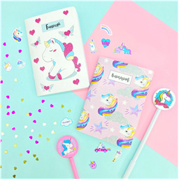 Блокнот 40 листов Единорожки с блестками 