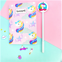 Блокнот 40 листов Единорожки с блестками 