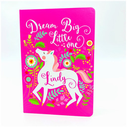 Блокнот с единорогом  на резинке 21*15 см