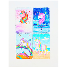 Блокнот с пайетками русалочья чешуя Единорог 