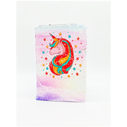 Блокнот с пайетками русалочья чешуя Единорог 