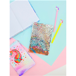 Блокнот с пайетками русалочья чешуя Единорог 