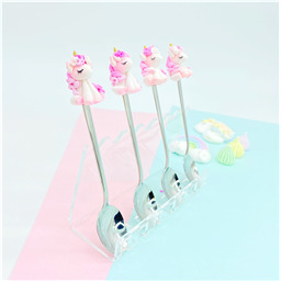 Чайная ложка Единорожка розовая грива