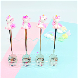 Чайная ложка Единорожка розовая грива