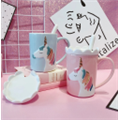 Кружка с крышкой и ложечкой  Love Unicorns 