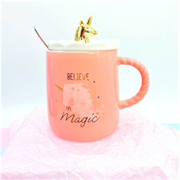 Кружка с ложкой и крышкой Gold Unicorn 