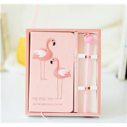 Набор блокнот и ручка Розовый фламинго