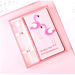 Блокнот и ручка Розовый фламинго 