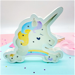 Ночник деревянный Единорог маленький