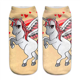 Носочки Единорог с сердечками