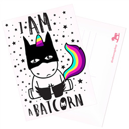 Открытка Бэтмен-единорог