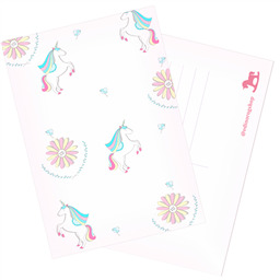 Открытка Единорожки и цветы