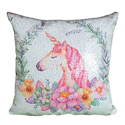 Подушка с пайетками Акварелька