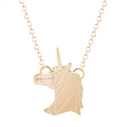 Подвеска золотой Геометрический единорог