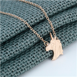 Подвеска золотой Геометрический единорог