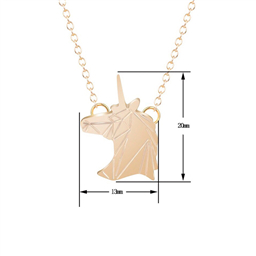 Подвеска золотой Геометрический единорог