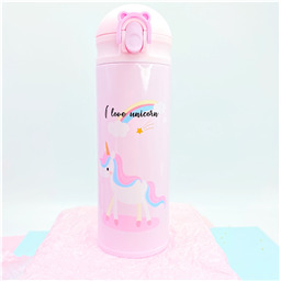 Розовый термос с фиксирующей застежкой 