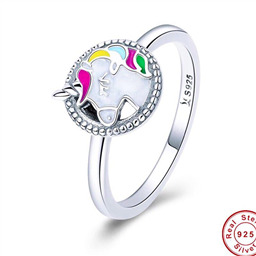 Серебряное кольцо Единорожик