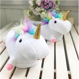 Тапочки домашние с закрытой пяткой Единорожка с ножками