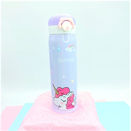 Термос железный  с защёлкой Милашка единорожка (350мл, 500мл)