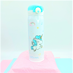 Термос железный  с защёлкой Милашка единорожка (350мл, 500мл)