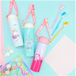 Термос железный с ремешком Lovely Unicorn ( 200 мл, 280 мл)