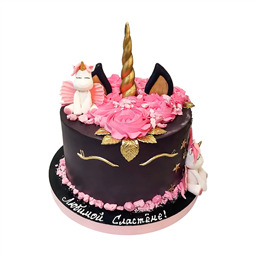 Торт Черный единорог
