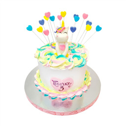 Торт Единорожка с сердечками