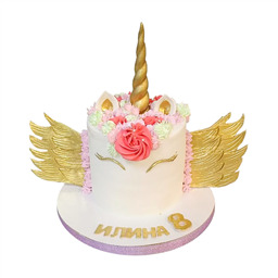 Торт с крыльями Счастливый Единорог
