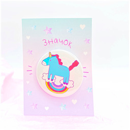 Значок круглый   Icon unicorn  