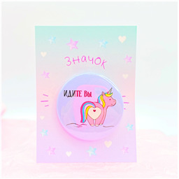 Значок круглый   Icon unicorn  