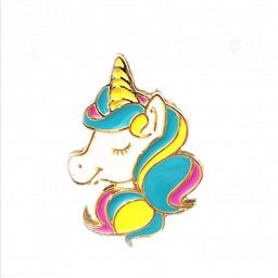 Значок железный  Голова единорога Love